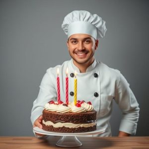 cook with a cake